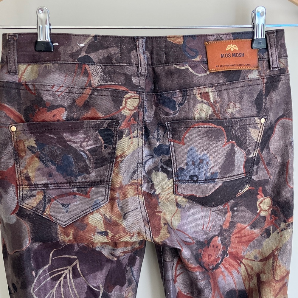MOS MOSH European Brand Floral Patterned Brown/Grey Skinny Pants Size 28 NWOT - Picture 5 of 11